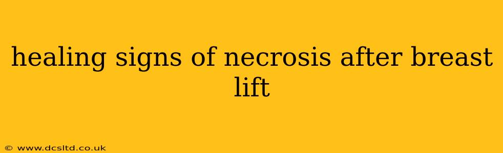 healing signs of necrosis after breast lift