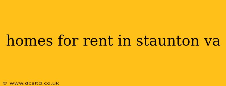 homes for rent in staunton va
