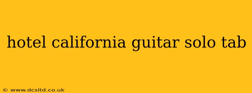 hotel california guitar solo tab