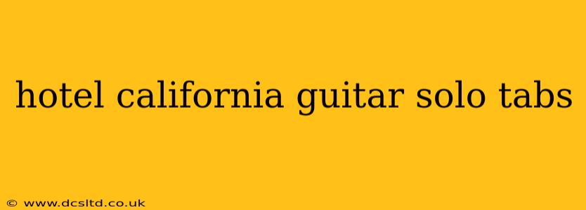 hotel california guitar solo tabs