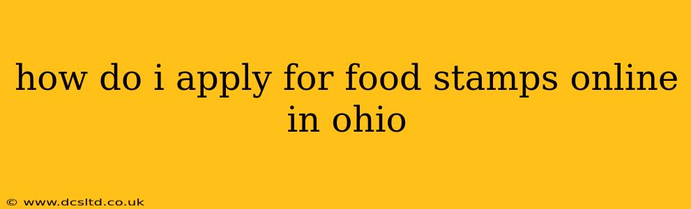 how do i apply for food stamps online in ohio
