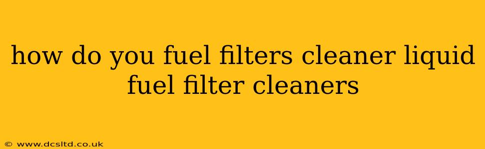 how do you fuel filters cleaner liquid fuel filter cleaners