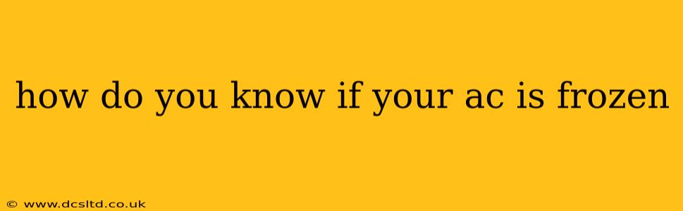 how do you know if your ac is frozen
