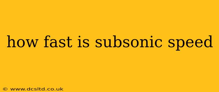 how fast is subsonic speed