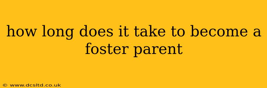 how long does it take to become a foster parent