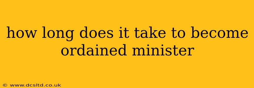 how long does it take to become ordained minister