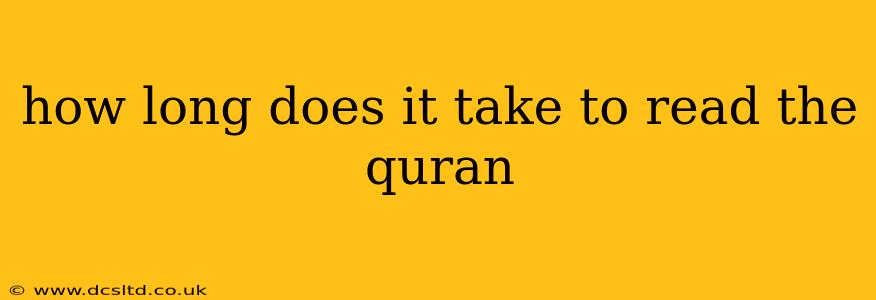 how long does it take to read the quran