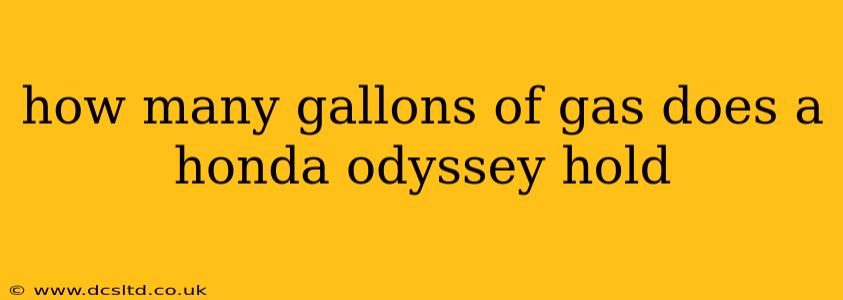 how many gallons of gas does a honda odyssey hold