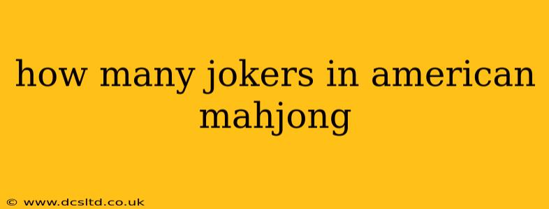 how many jokers in american mahjong