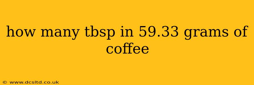 how many tbsp in 59.33 grams of coffee