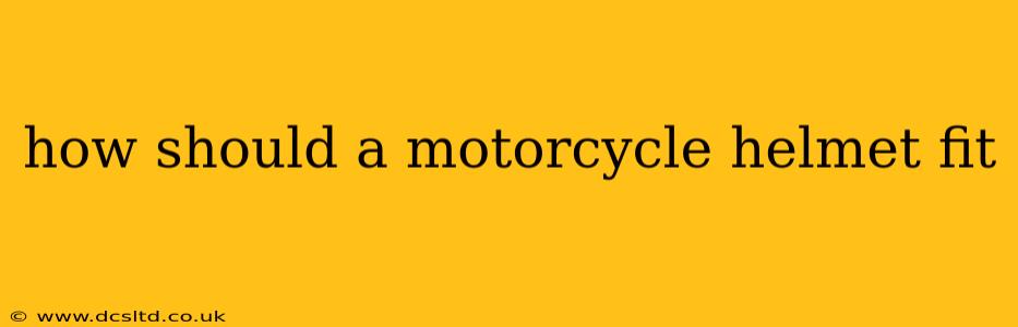 how should a motorcycle helmet fit