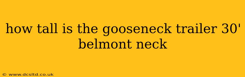 how tall is the gooseneck trailer 30' belmont neck