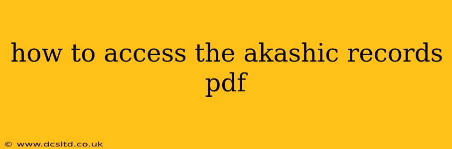 how to access the akashic records pdf