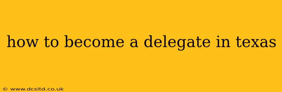 how to become a delegate in texas