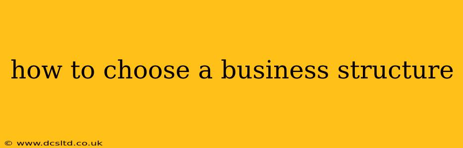 how to choose a business structure