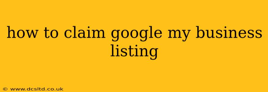 how to claim google my business listing