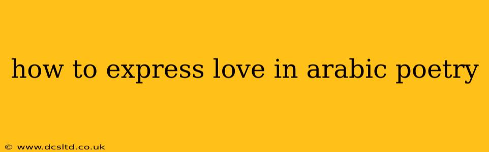how to express love in arabic poetry