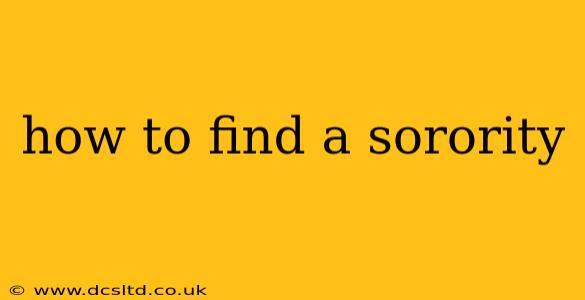 how to find a sorority