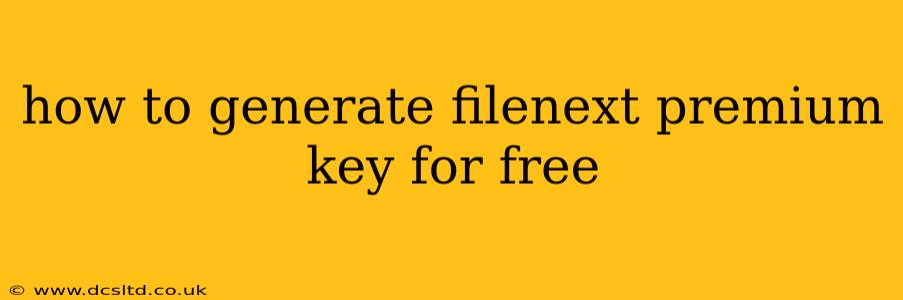 how to generate filenext premium key for free