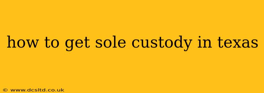 how to get sole custody in texas