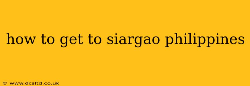 how to get to siargao philippines