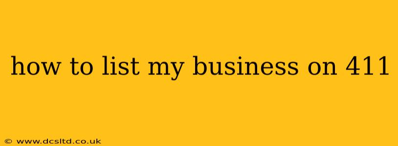how to list my business on 411