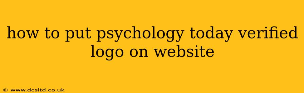 how to put psychology today verified logo on website