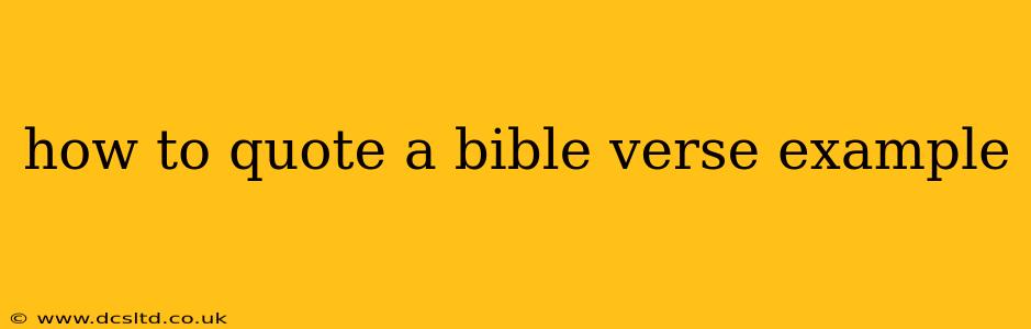how to quote a bible verse example