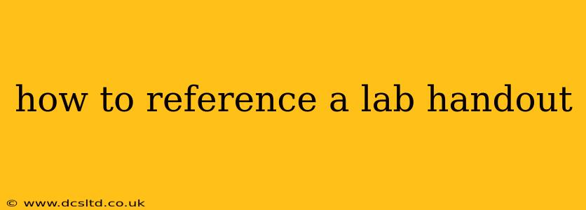 how to reference a lab handout