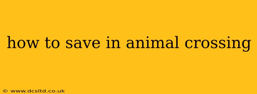 how to save in animal crossing