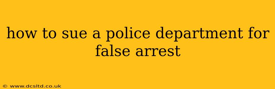 how to sue a police department for false arrest