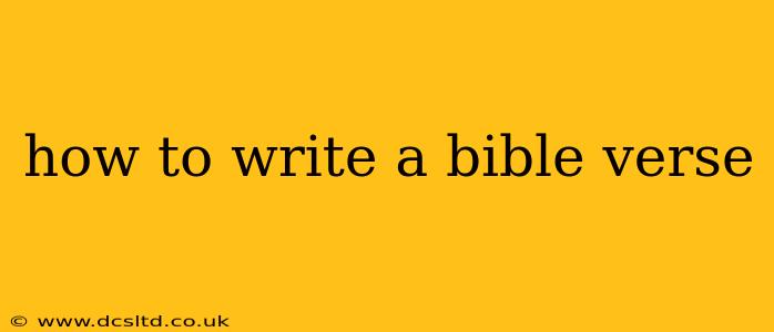 how to write a bible verse