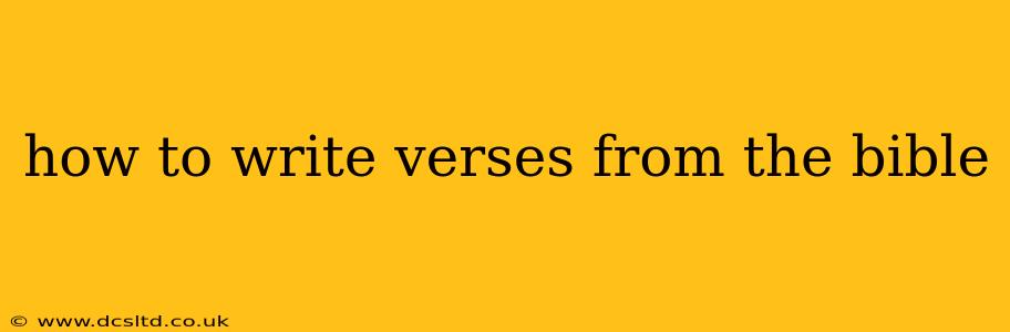 how to write verses from the bible