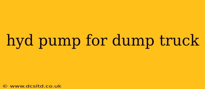 hyd pump for dump truck