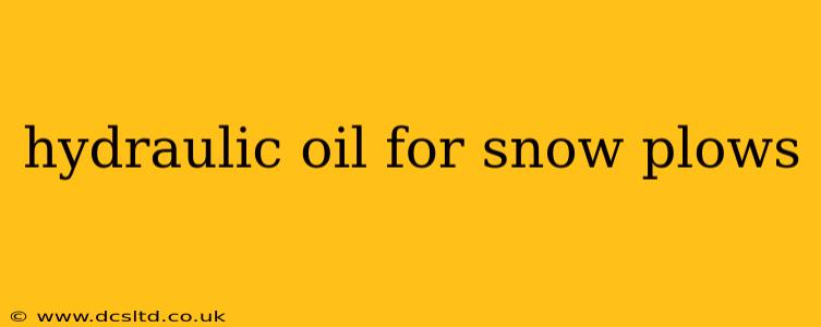 hydraulic oil for snow plows