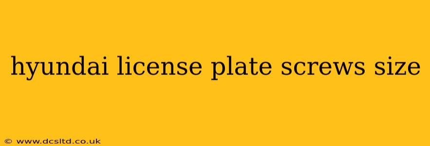 hyundai license plate screws size