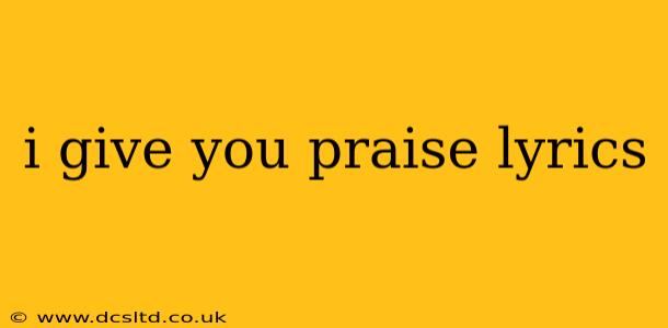 i give you praise lyrics