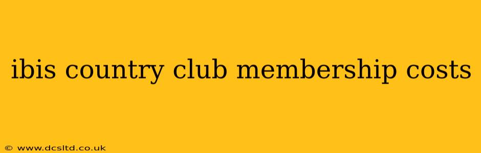 ibis country club membership costs