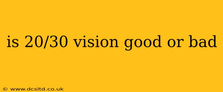 is 20/30 vision good or bad