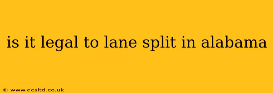 is it legal to lane split in alabama