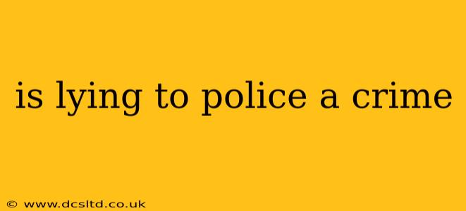 is lying to police a crime