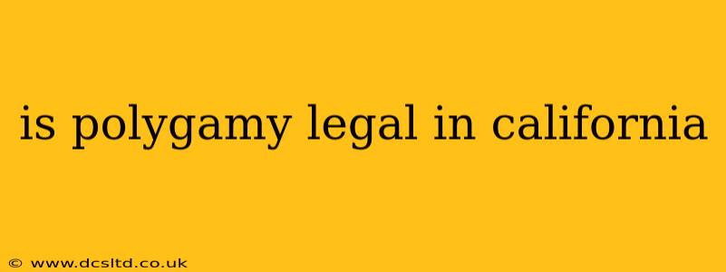 is polygamy legal in california