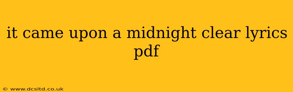 it came upon a midnight clear lyrics pdf