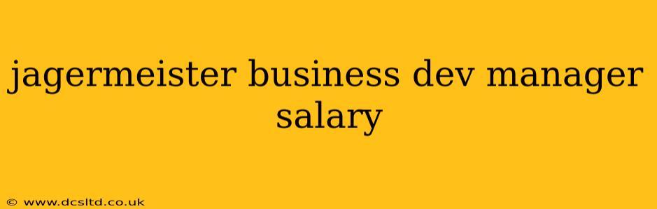 jagermeister business dev manager salary