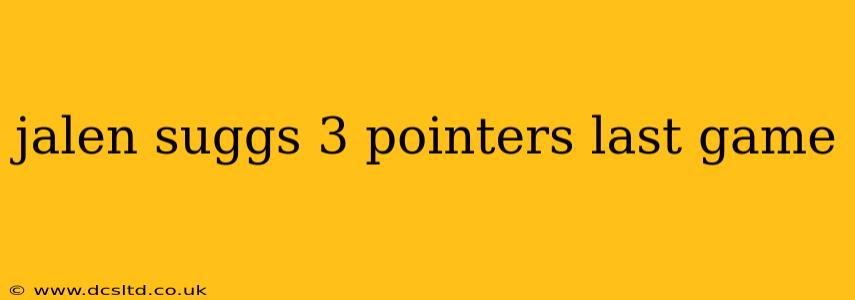 jalen suggs 3 pointers last game