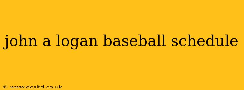 john a logan baseball schedule