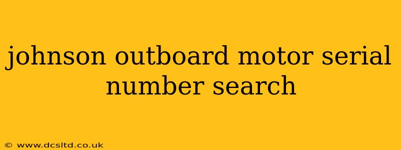 johnson outboard motor serial number search
