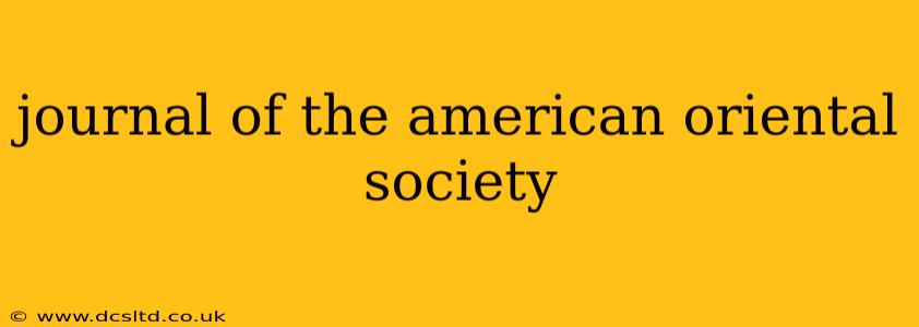journal of the american oriental society