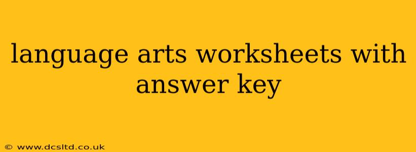 language arts worksheets with answer key