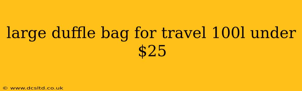 large duffle bag for travel 100l under $25